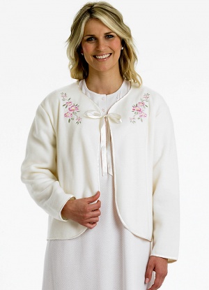 Slenderella Embroidered Polar Bed Jacket